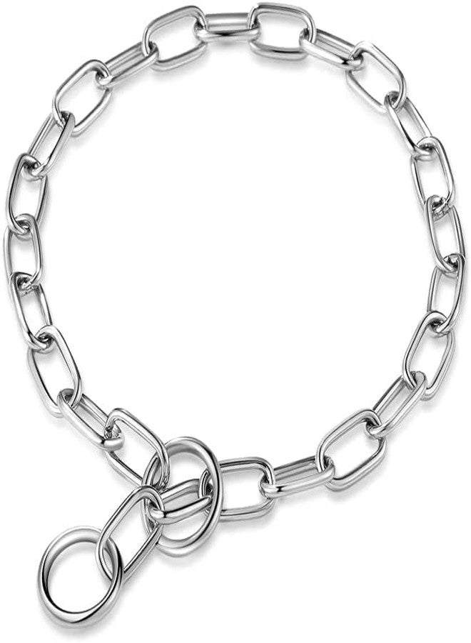 RoverPets Heavy-Duty 4mm Stainless Steel Fur Saver Choke Chain - 24 Inch Long Link Adjustable Training and Walking Collar for Large Breed Dogs and Puppies (Silver) - Image 3